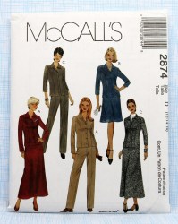 2874 MCCALLS UNLINED SHIRT-JACKET, PANTS, BIAS SKIRT LENGTHS PATTERN 10-14 or  12-16 or  16-20 UNCUT choice